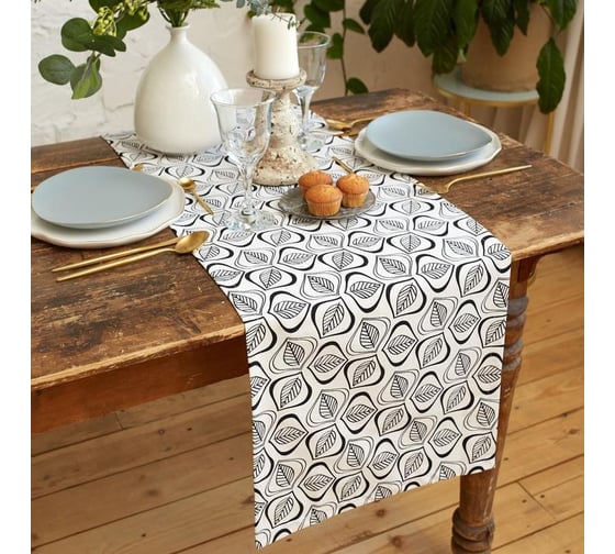 Изображение товара Дорожка на стол Этель Leaves 40x149см, 100% хл, саржа 190 г/м2 6756613