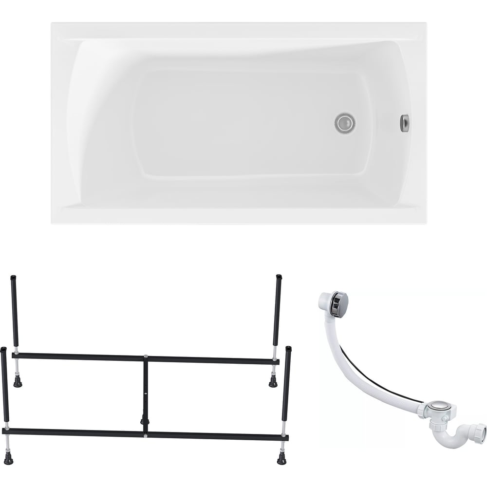 Изображение товара Акриловая ванна 1Marka Modern 120x70 см с возможностью установки стеклянной шторки