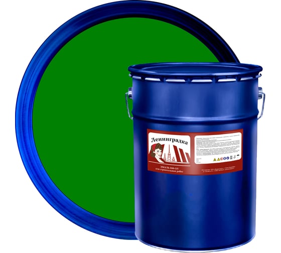 Изображение товара Универсальная эмаль Ленинградка ПФ-115 25 кг зеленая УТ000009959