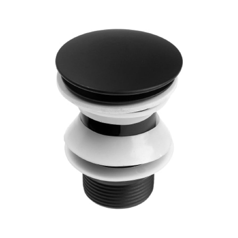 Изображение товара Донный клапан GRIALE 1 1/4" с переливом нержавеющая сталь черный матовый