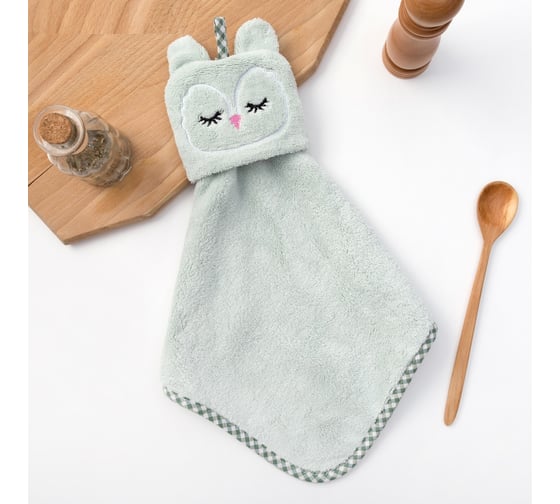 Изображение товара Кухонное полотенце Доляна Совушка, р-р. 30x30 см, микрофибра 3751985