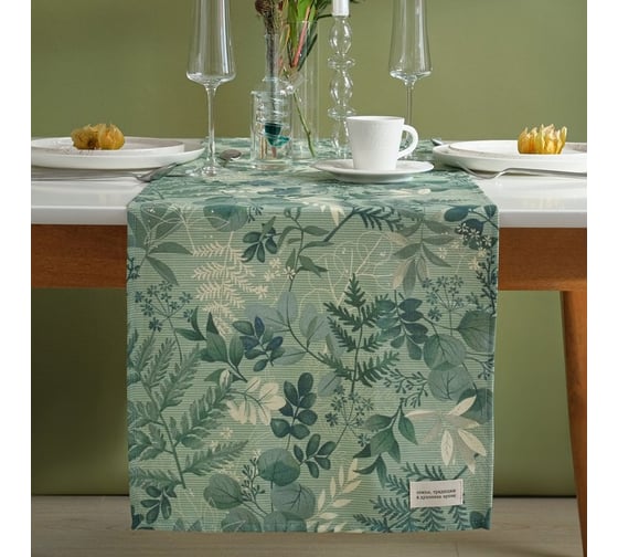 Изображение товара Дорожка Доляна Лесная прохлада 40x146 см, 50% хл, 50% пэ, рогожка 158 г/м2 9462696