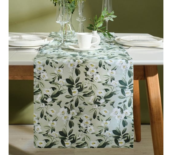 Изображение товара Дорожка Доляна Apple flowers 40x146 см, 100% хл, рогожка 164 г/м2 9322509