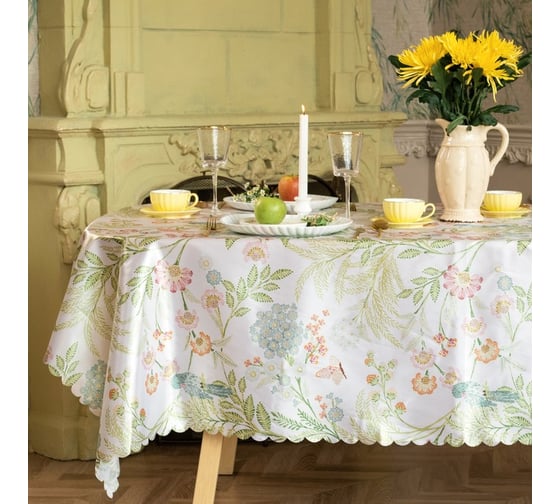 Изображение товара Скатерть Доляна Летние цветы 145x300 см, 100% п/э 10389094