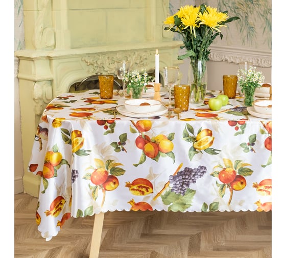 Изображение товара Скатерть Доляна Натюрморт 145x300 см, 100% п/э 10389085