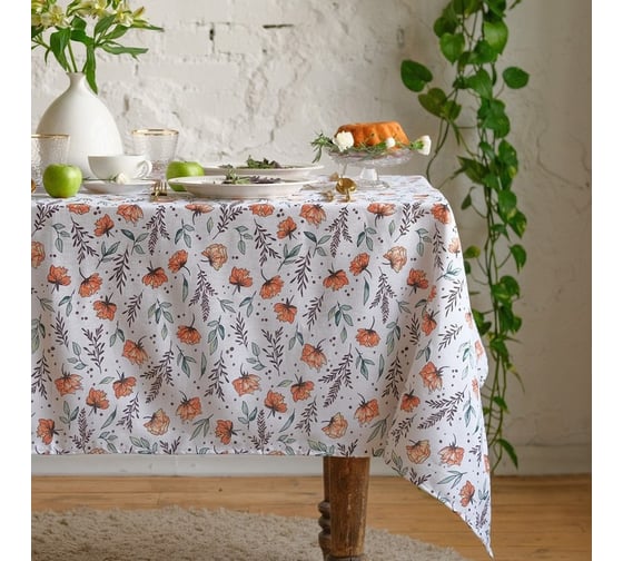 Изображение товара Скатерть Доляна Oleander 149x180 см, 100% хл, рогожка 164 г/м2 9215884