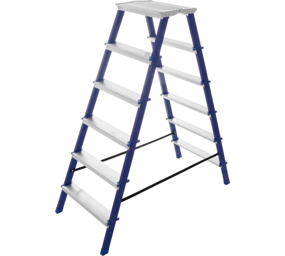 Изображение товара Стремянка STAIRS стальная двухсторонняя с мини-платформой 6 ступеней CMP206