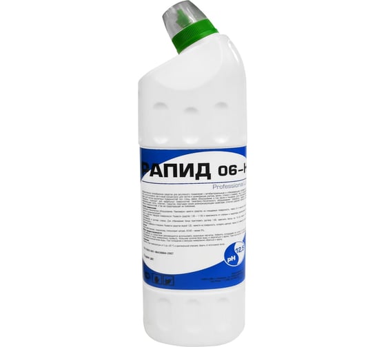 Изображение товара Моющий гель с активным хлором для мытья и дезинфекции сантехники, стен, оборудования, полов,  Рапид 06-Н 1 л 4607002304356