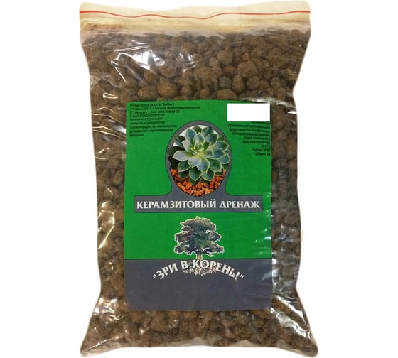 Изображение товара Дренаж Керамзит Зри в корень мелкий фракция 5-10, 2л 4610014743921