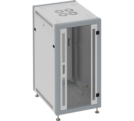 Изображение товара Монтажный напольный шкаф SYSMATRIX, 42U 600х600х2000 передняя дверь-стекло, задняя сплошная SL 6642.712