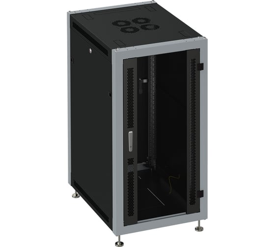 Изображение товара Монтажный напольный шкаф SYSMATRIX, 33U 600x600x1600mm RAL 9004/RAL 7000 SL 6633.912