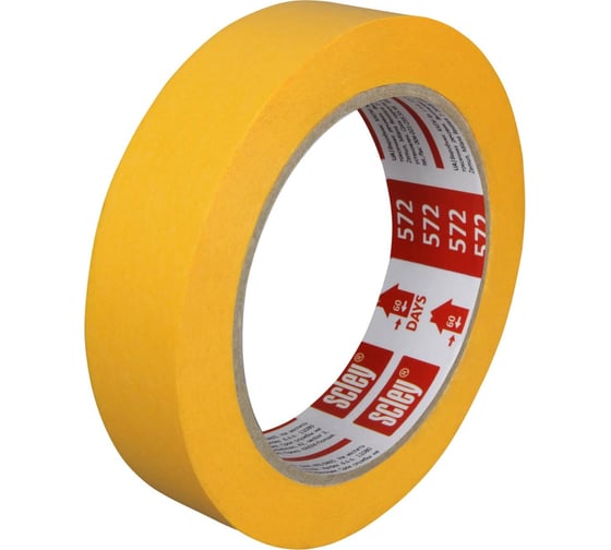 Изображение товара Малярная лента SCLEY серия 572, ультратонкая, 25 мм х 33 м, желтый 0300-723325