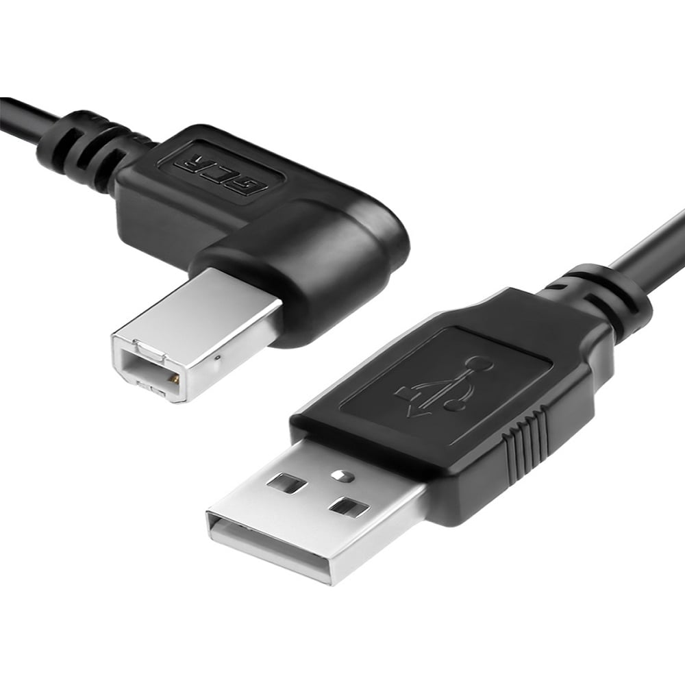 фото Кабель usb 2.0 gcr 0,5 м для принтера, камеры, сканера угловой, чёрный vivupic3m2-bb2s-0.5m