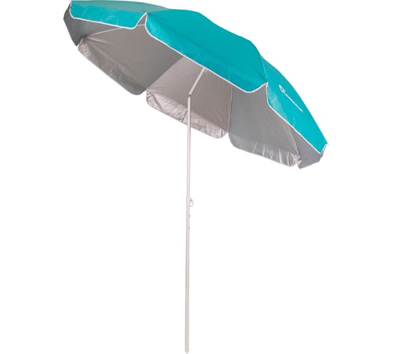 Изображение товара Зонт пляжный с наклоном Следопыт, d 210см, h 220см, d штока 22/25мм, Oxford 210D, бирюзовый PF-UB-03