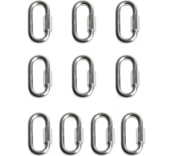 Изображение товара Карабин MoyDvor винтовой с фиксатором 12мм, 10ШТ. Подвес качелей крепежный для детских площадок, боксерской груши МойДвор. ТАК00312(10)