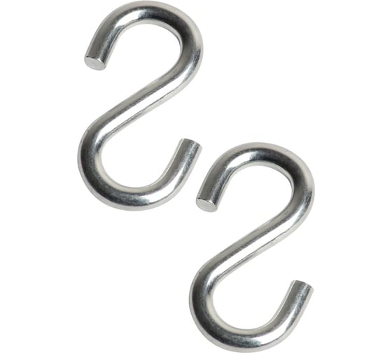 Изображение товара Крюк MoyDvor S-образный 10мм, 2ШТ. Крючек крепежный. Подвес для качелей, боксерской груши МойДвор. ТАК00110(2)