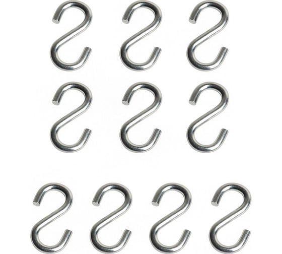 Изображение товара Крюк MoyDvor S-образный 8мм, 10ШТ. Крючек крепежный. Подвес для качелей, боксерской груши МойДвор. ТАК00108(10)