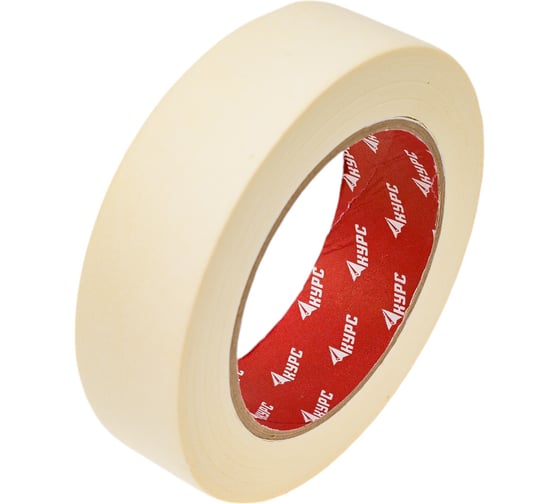 Изображение товара Лента малярная клейкая КУРС крепированная, 30 мм х 50 м 11296