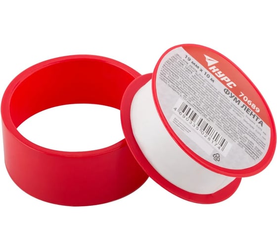 Изображение товара ФУМ лента КУРС плотность 0,2 гр/см3, 19 мм x 10 м x 0,075 мм 70689