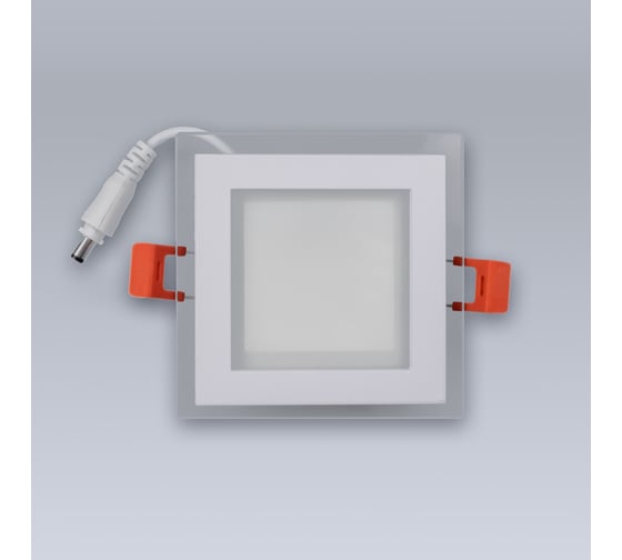 Изображение товара Светодиодный встраиваемый светильник ELEGANZ СТЕКЛО Квадрат 6W нейтральный 4500К 220V, 1шт 1806