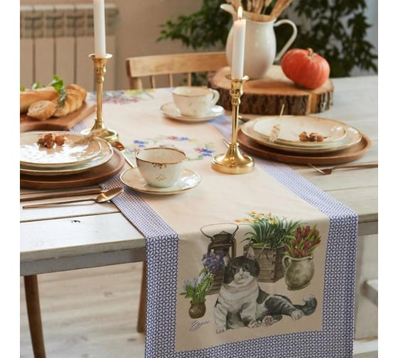 Изображение товара Дорожка Этель Уютные коты 40х146 см, 100% хлопок, саржа 190 г/м2 4645803