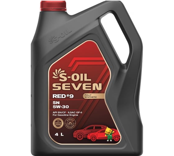 Изображение товара Моторное масло RED#9 SN 5W-30 4 л S-OIL SEVEN E107623