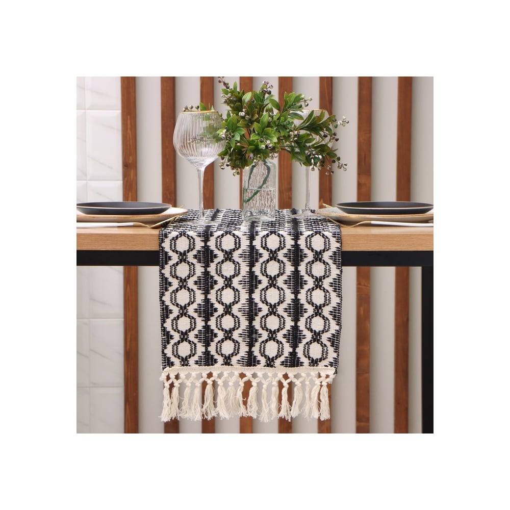 Изображение товара Дорожка Этель 30х180 см из хлопка и полиэстера с кистями и нескользящим покрытием