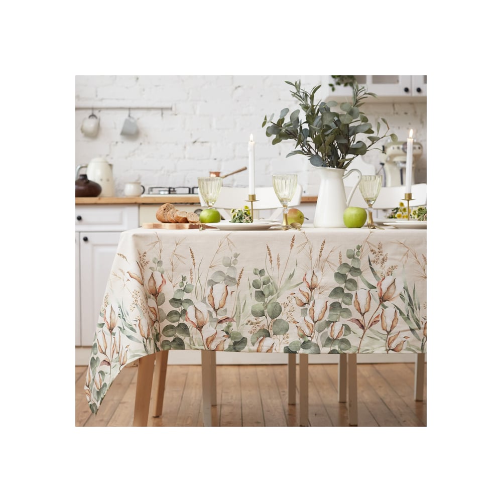 Изображение товара Скатерть Этель Cotton 149x180см из 100% хлопка репс нескользящая