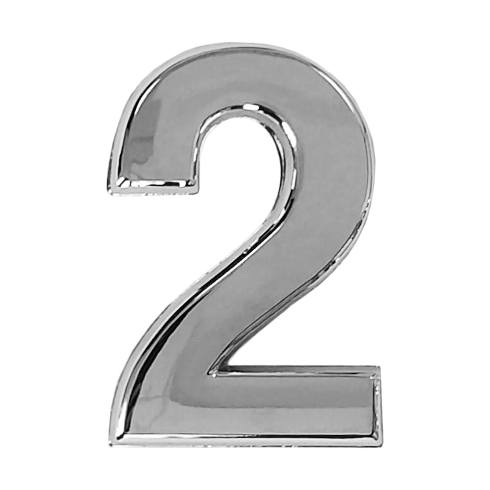 Изображение товара Номер дверной самоклеящийся Trodos цифра "2", классика, хром 209016