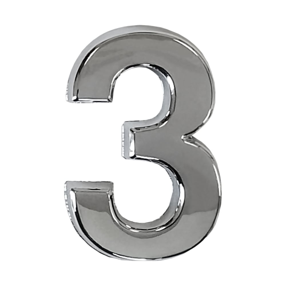 Изображение товара Самоклеящаяся дверная цифра Trodos 3 хром классика от 4 мм