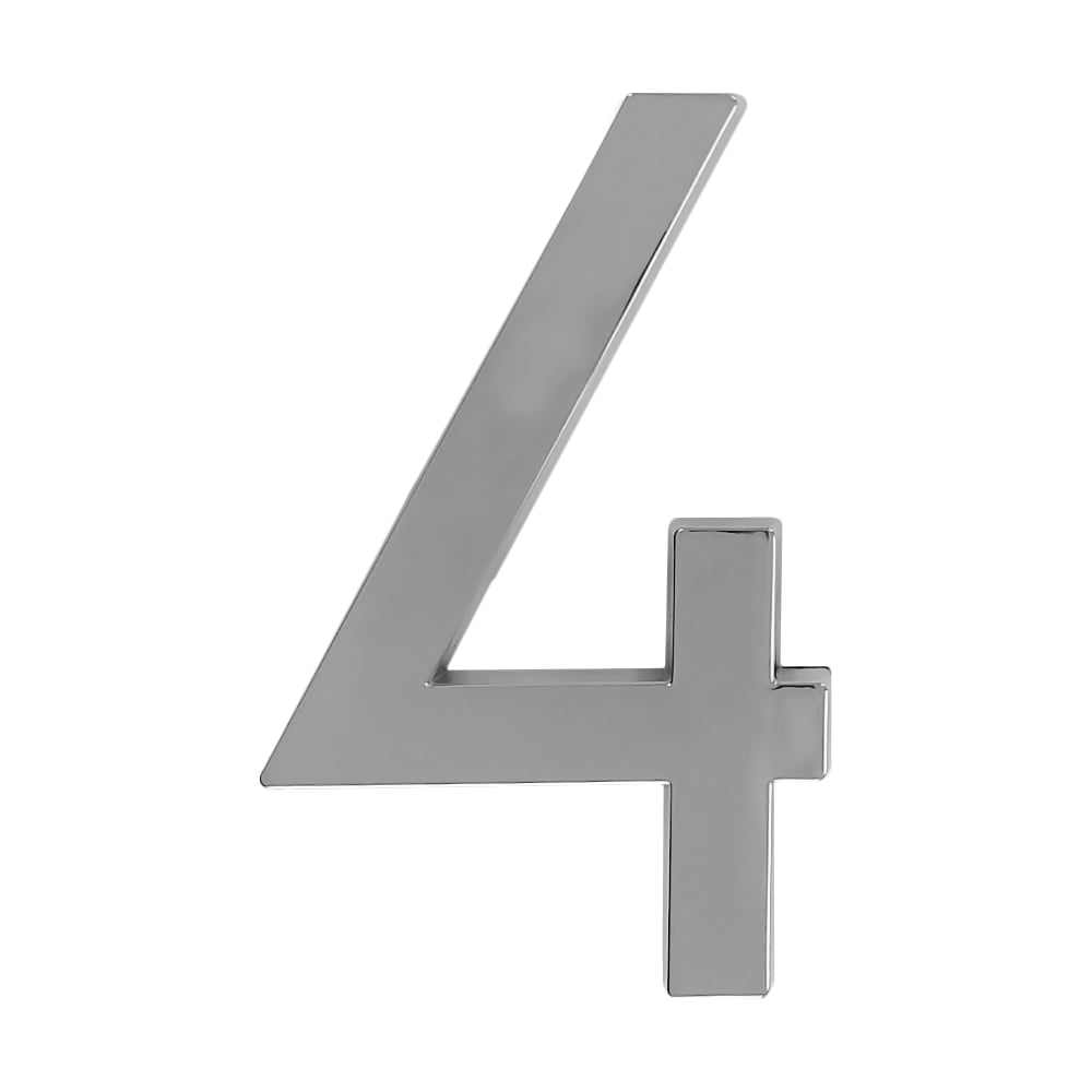 Изображение товара Дверной самоклеящийся номер цифра 4 хром модерн