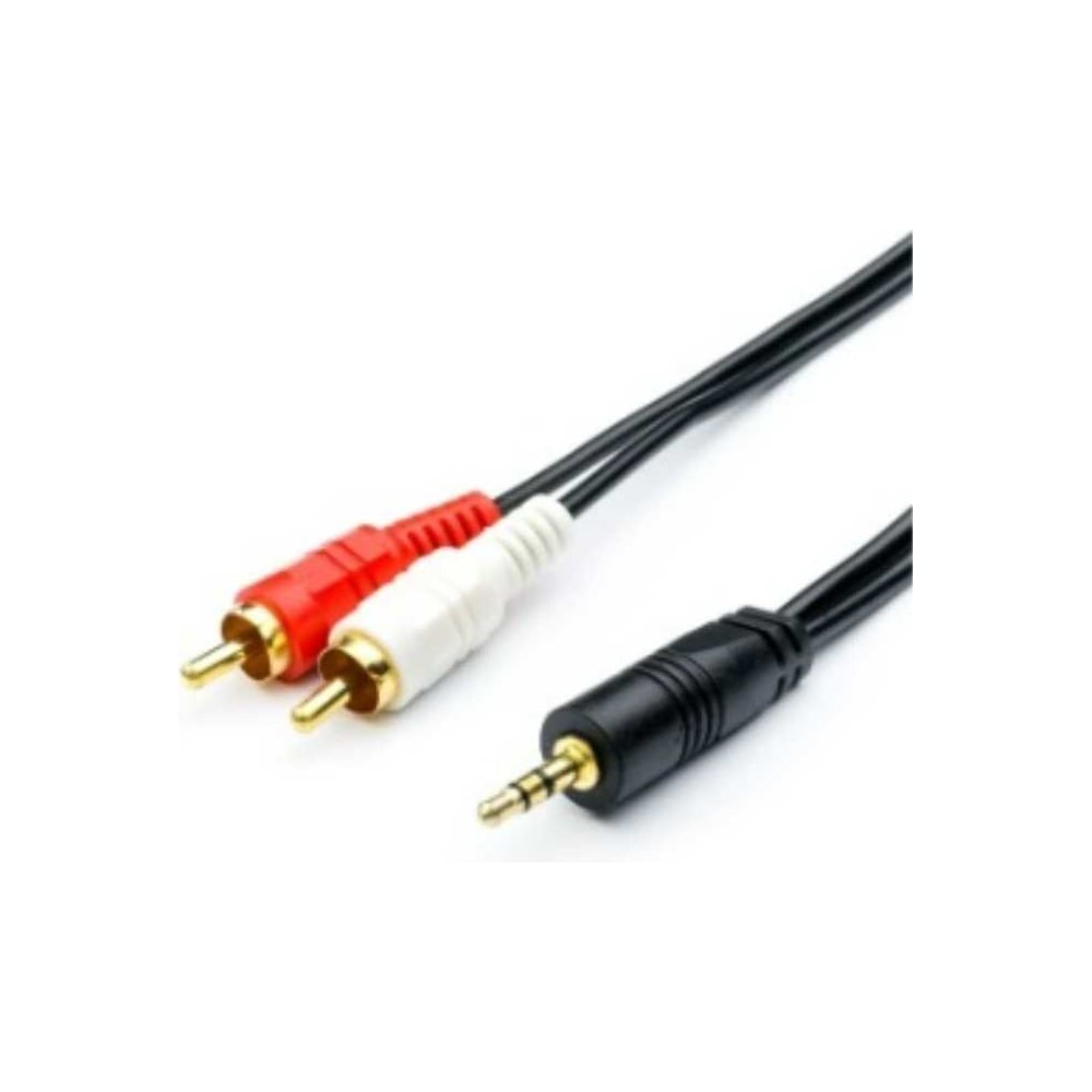 Кабель GoPower AUX Jack 3.5mm (m)-2xRCA (m) 1.5м ПВХ черный Premium Zip-Lock c подвесом 00-00027488