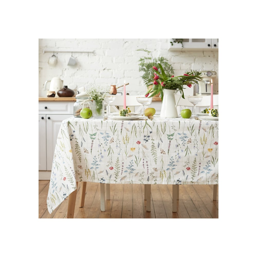 Изображение товара Скатерть Этель Wild flowers 149x220 см из репса с цветочным дизайном