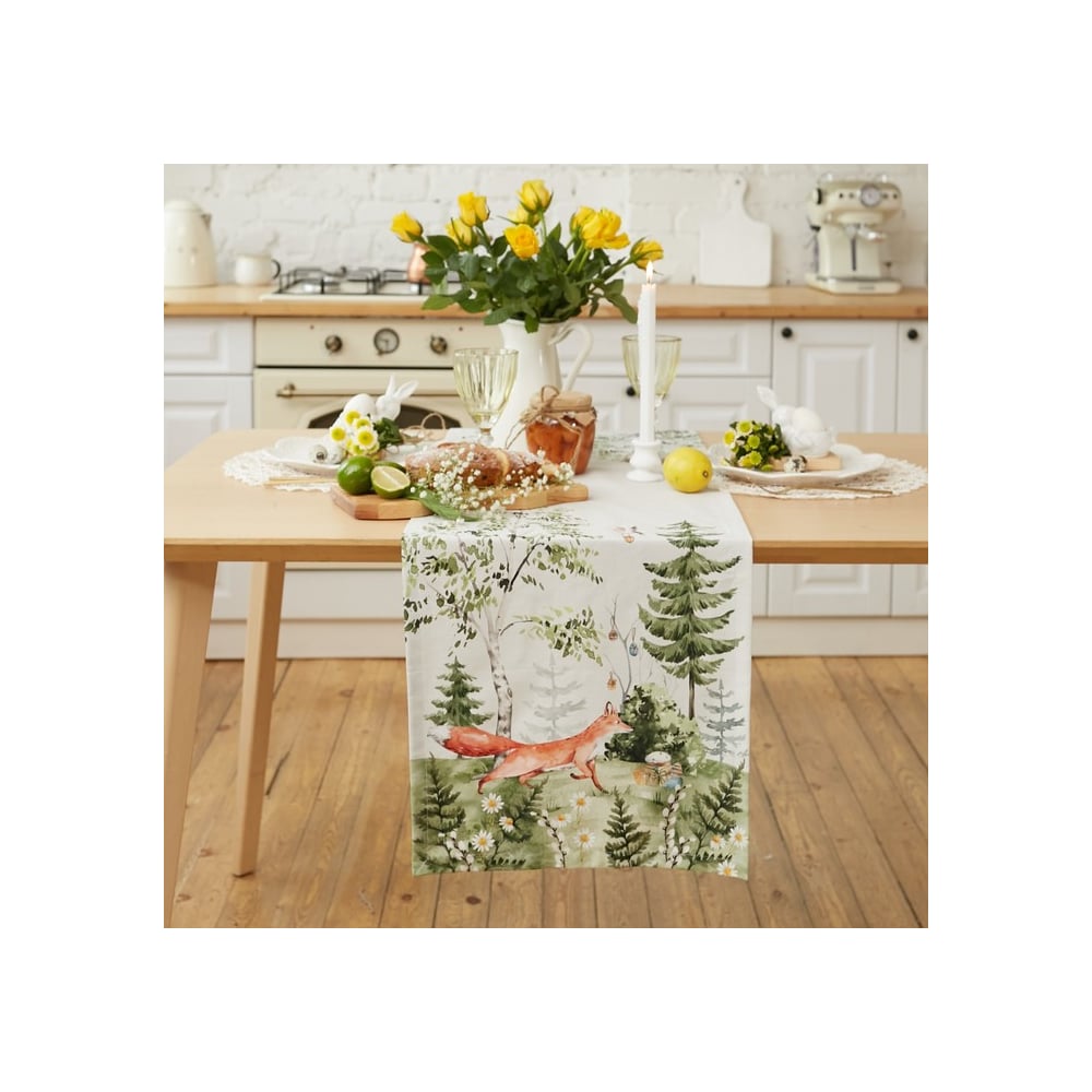 Изображение товара Дорожка на стол Этель Лесная сказка 40x149 см, саржа нескользящая