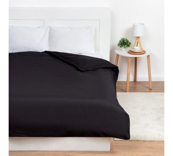Изображение товара Пододеяльник Этель 200х215, цвет черный, 100% хлопок, поплин 125г/м2 9241768