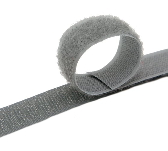 Изображение товара Контактная пришивная лента Hobby&pro липучка велкро крючок и петля, 2x25 см, темно-серый 549707/00015 549707_00015