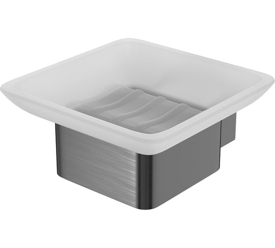 Изображение товара Мыльница Lemark SMOOTH LINE с держателем, графит 9746018