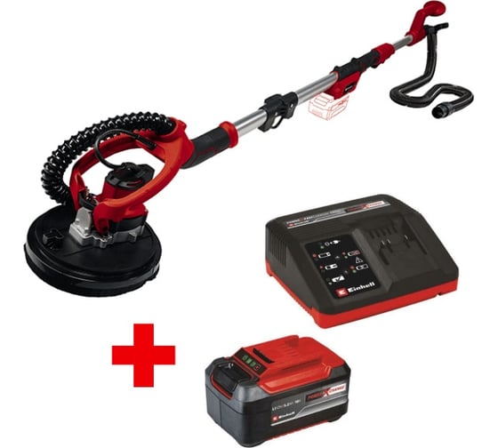 Изображение товара Шлифмашина для стен и потолка Einhell PXC TE-DW 18/225 Li + ЗУ 4 А + аккумулятор 18В 5.2 Ач 4259990SET