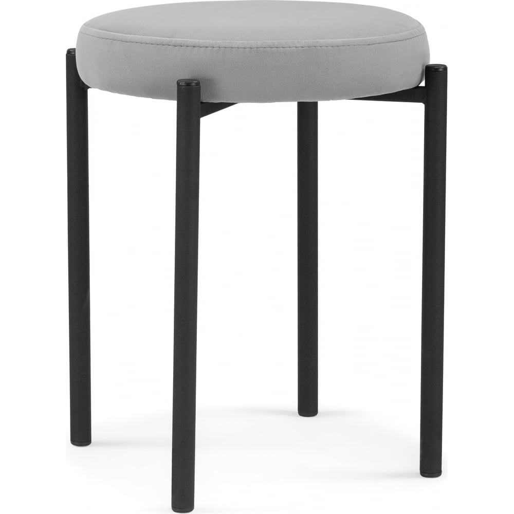Изображение товара Стильный табурет velutto 52 черный с мягким сиденьем из велюра