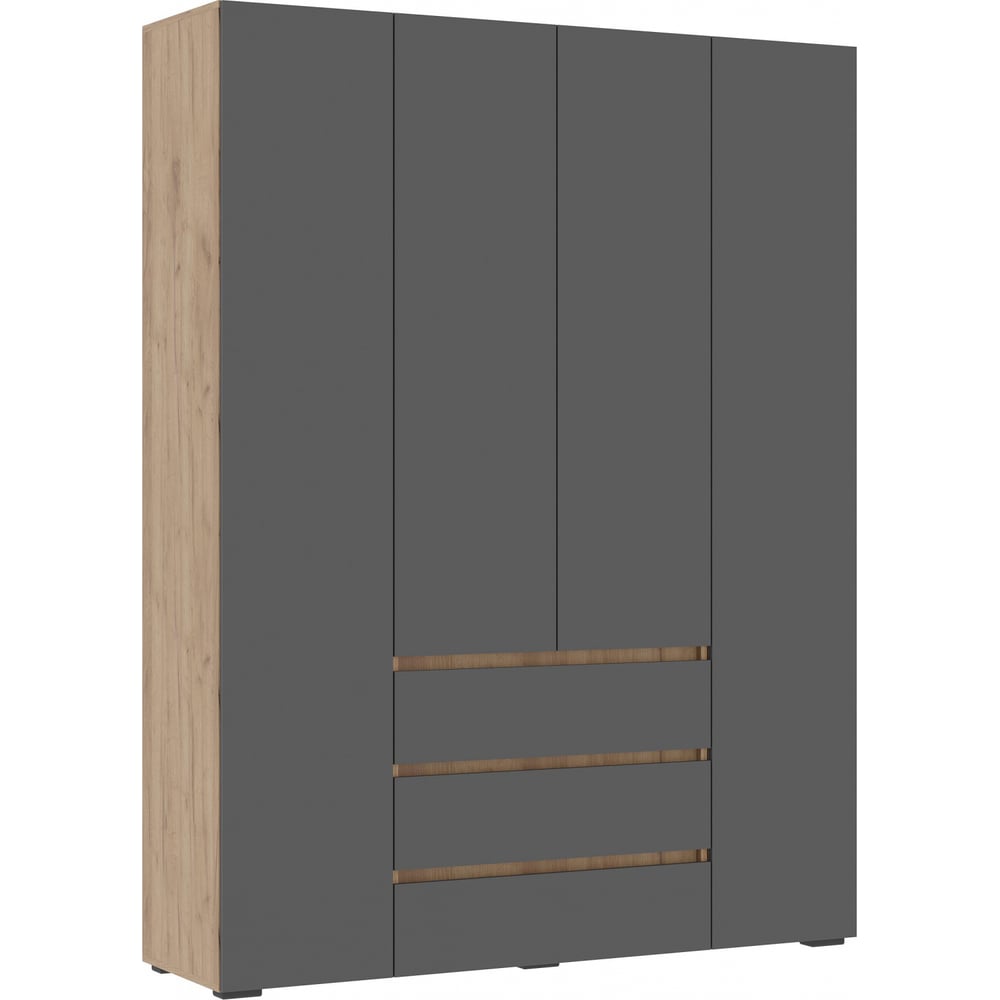 Изображение товара Шкаф Элла ШК 05 серый графит и дуб крафт золото многофункциональный для хранения