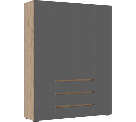 Изображение товара Шкаф Элла ШК 05 серый графит / дуб крафт золото Woodville 586717