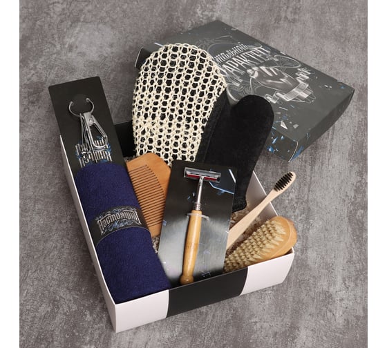 Изображение товара Набор подарочный Этель Стальной характер полотенце и аксс (7 предм) 10243052