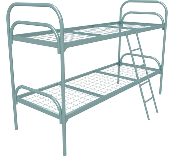 Изображение товара Кровать металлическая двухъярусная ''Стандарт + 2'' (700x1900, сетка 100x100, 2 перемычки) с лестницей SAMGRUPP КД-С-УС2 700х1900 (100х100) Л