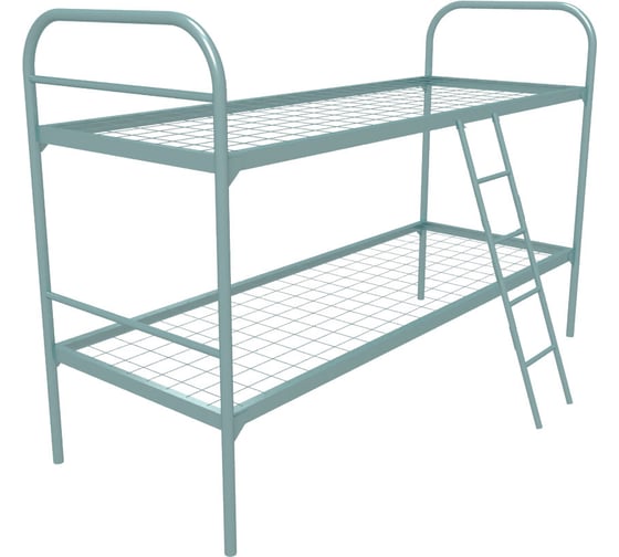 Изображение товара Кровать металлическая двухъярусная "Бюджет" (700x1900, сетка 100x100) с лестницей SAMGRUPP КД-Э 700х1900 (100х100) Л