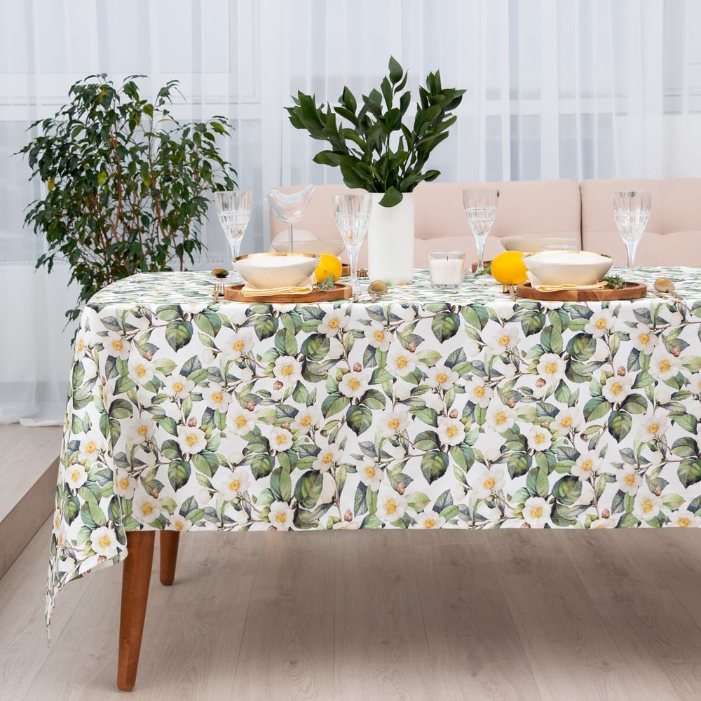 Изображение товара Скатерть Этель Camellia 149x180 см саржа нескользящая современные цвета