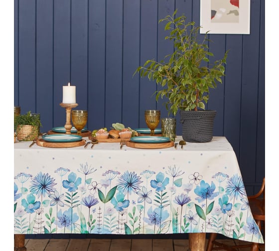 Изображение товара Скатерть Этель Незабудки 149x110см, 100% хл, саржа 190 г/м2 5376628