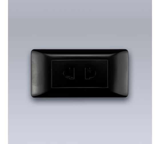 Изображение товара Розетка мебельная маленькая ELEGANZ Без выключателя. Черная. 81*41*28, 1шт 2000mini-Black