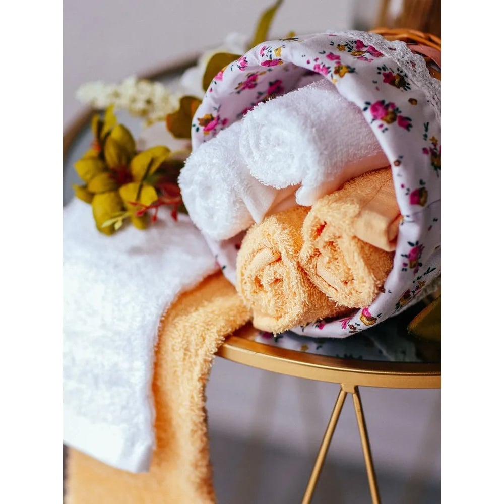 Изображение товара Подарочное полотенце Arya Home 30x30 6 предметов Garden желтый, белый 8680943098115