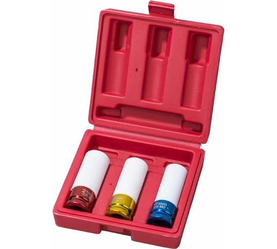 Изображение товара Набор головок ударных глубоких тонкостенных (3 шт; 1/2"; 17,19,21 мм) ROSSVIK ST134