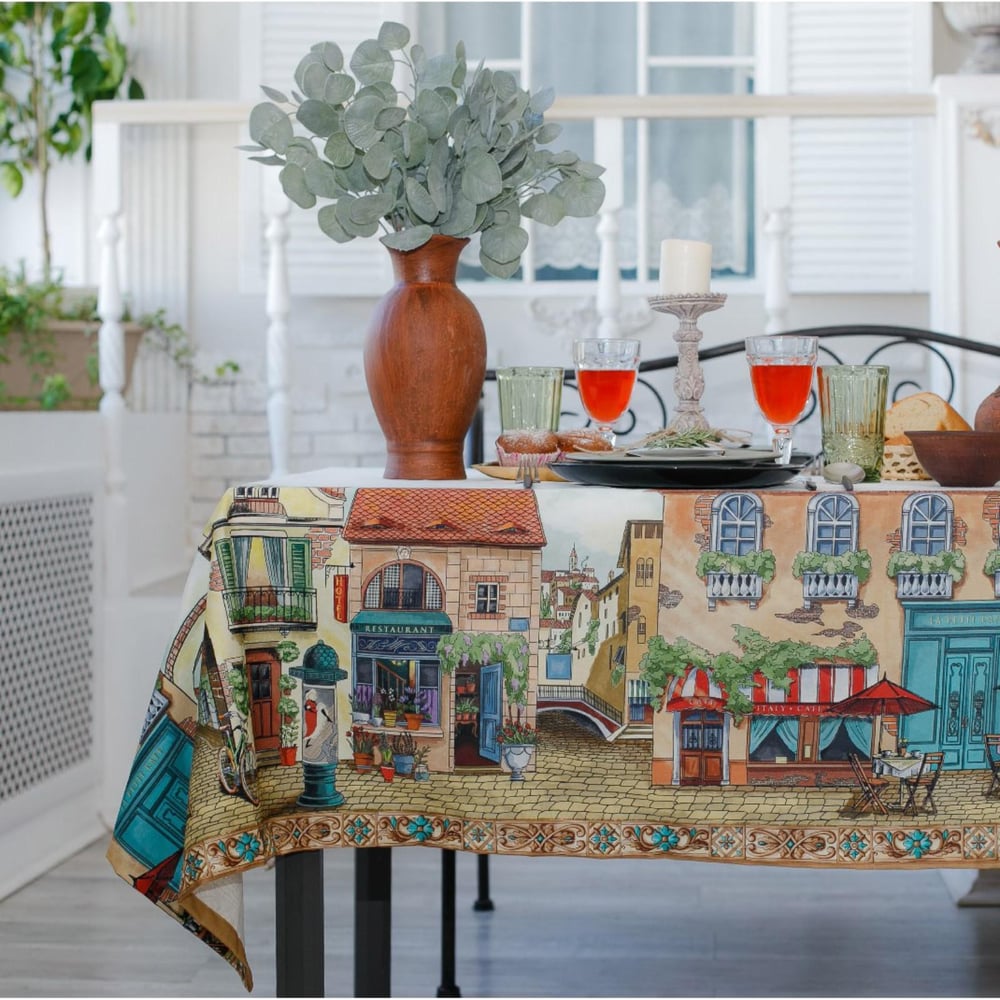 Изображение товара Скатерть Этель Италия 220x150 см саржа в современном стиле нескользящая